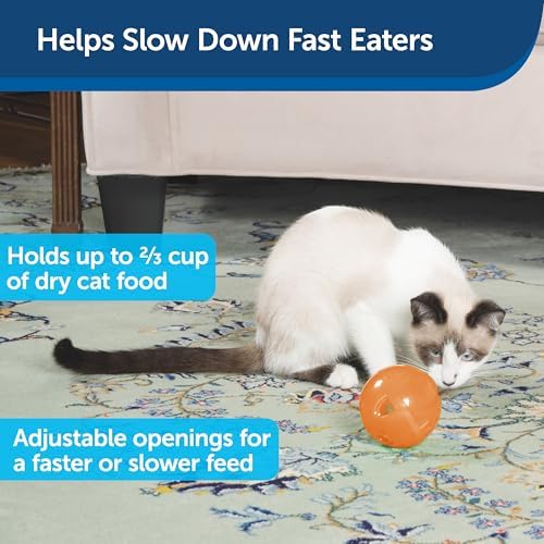 PetSafe Slimcat Feeder Ball Cat Toy, Orange - Image 2
