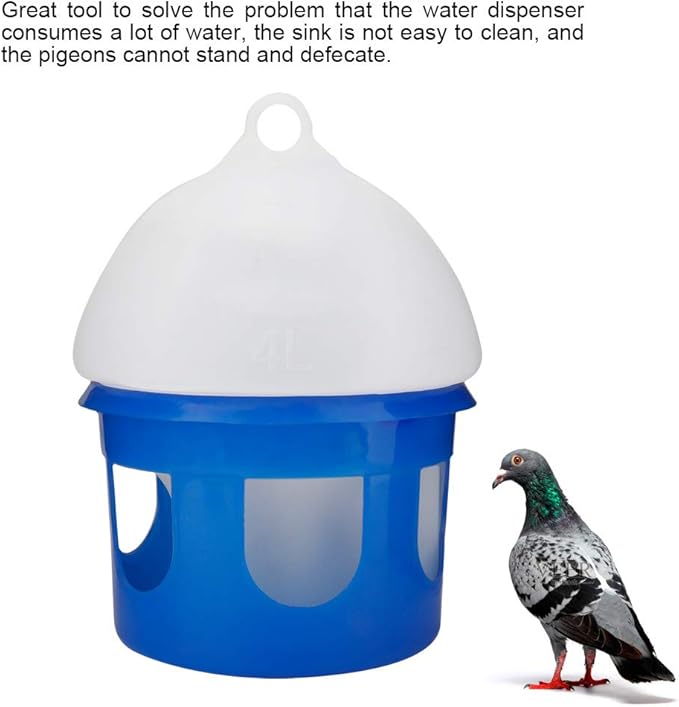 Pigeon Water Feeder Bird Water Feeder Pigeon Waterer Automatic Bird Feeder, Large Capacity Bird Water Drinker Bird Supply for Pet Bird Parrots Water Bowl (4L)