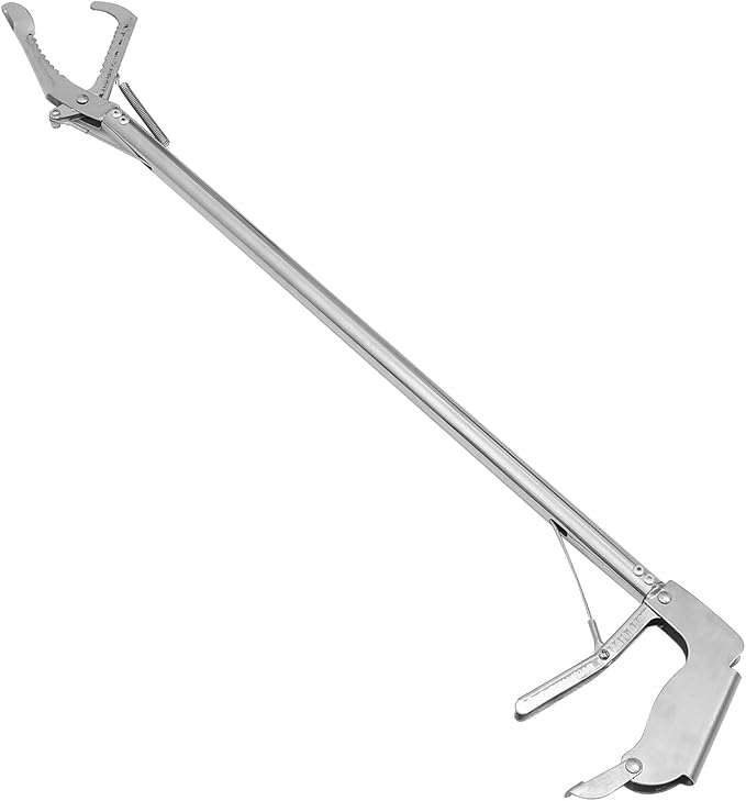 Totority Stainless Steel Snake Grabber, 30-Inch Folding Capture Clamp with Lock, Lightweight and Multi-Functional for Home Use, Silver