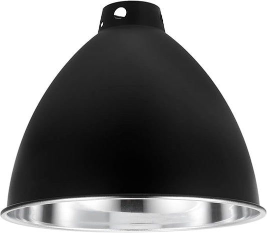 HouseVibe Reptile Dome Lamp Cover Light Shade Replacement Part for Turtles Lizards Chameleons Geckos Bearded Dragons Aluminum Fixture- 8.5in Silver Lining