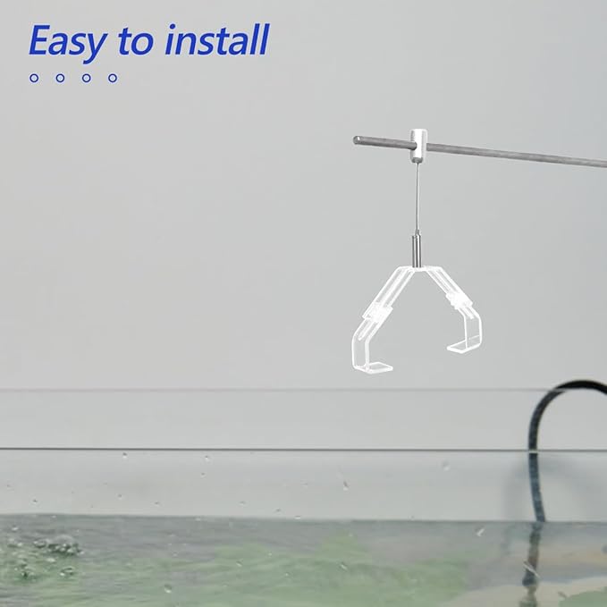 Toddmomy 2-Pack Adjustable Aquarium Light Holder, Clear Acrylic Fish Tank Lamp Mount Bracket for Rimless Reptile Habitat, Fits 3-12mm Glass Thickness