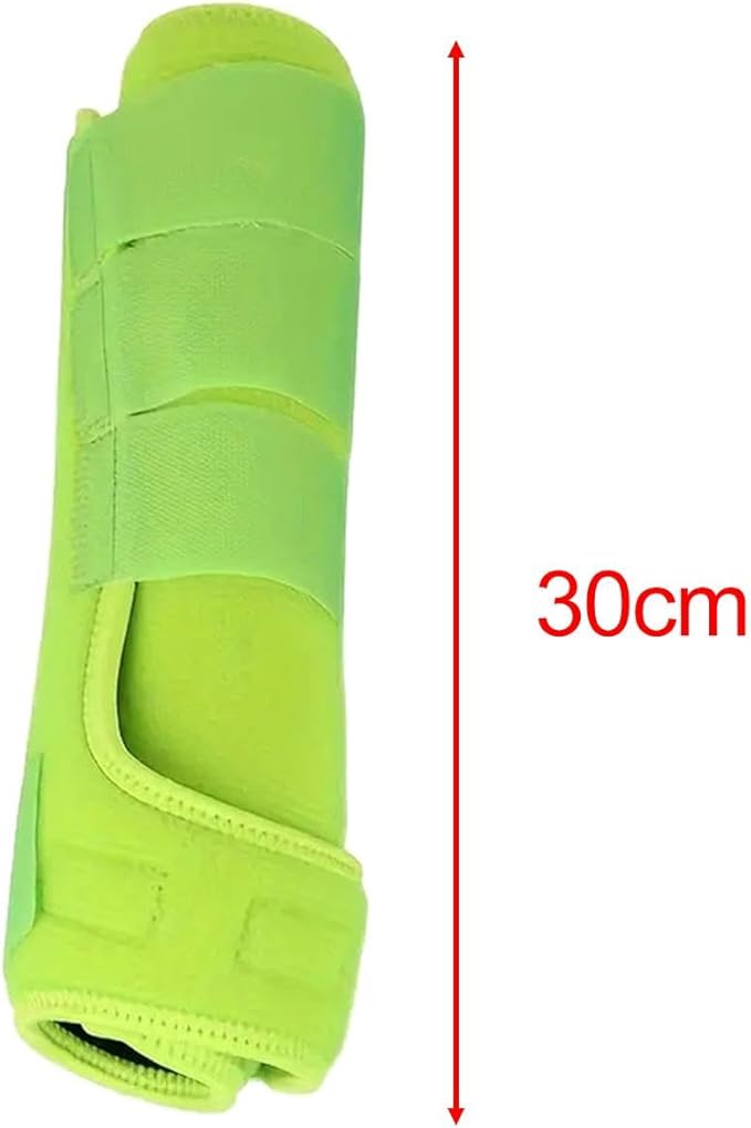 4Pcs Horse Boots Leg Protectors Adjustable Comfortable Neoprene Reusable Breathable Horse Guards Set Leg Gear for Ourtdoor, Light Green, L