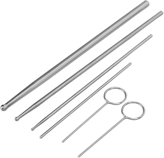 JTLB Stainless Steel Snake Sexing Probe Kit, 6PCS Round Head Reptile Probes for Snakes of Different Sizes with Storage Box, Made Stainless Steel