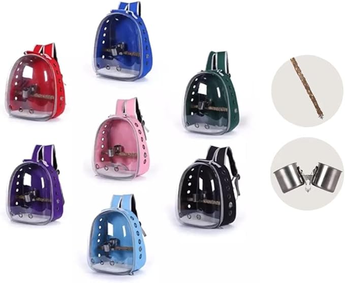 Birdcages Portable Bird Cage Parrot Carrier Backpack Travel Bag with Prech and Feeder Acrylic Transparent 360° Sightseeing Pet Accessories,Type A4