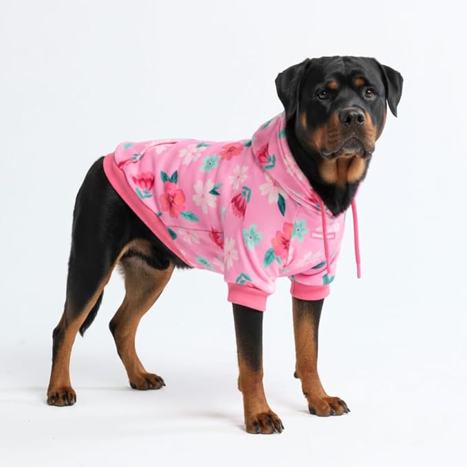 Spark Paws Dog Hoodie – Premium Dog Sweater for Small, Medium, and Large Dogs | Warm Outfits for French Bulldogs, Pitbull, Puppy, Winter Jacket Alternative - Blossom - 4XL