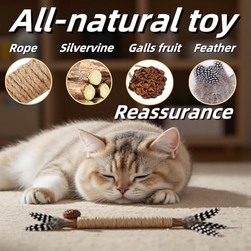 Cat Chew Toys Silvervine Sticks Dental Treat Feather 7Pack Indoor - Image 6