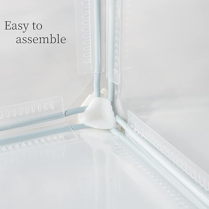LURIVA Transparent Clear Small Animal Playpen, Guinea Pig Cages, Puppy Dog Playpen, Pet Playpen, Rabbit Bunny Indoor Fence Pen Enclosure, White Clear Plastic Playpen,12X12 Inch, 12Panels