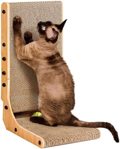EHEYCIGA Cardboard Cat Scratcher for Indoor Cats, 19 Inch, Brown by EHEYCIGA