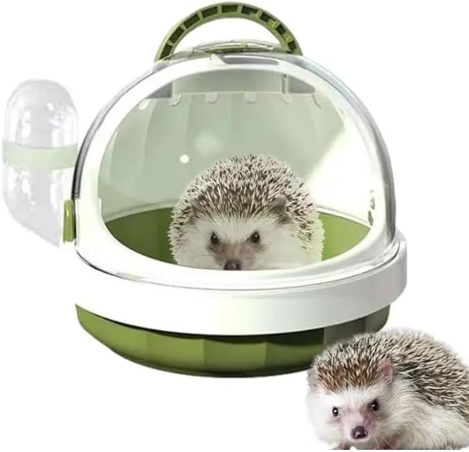 Small Pet Carrier, Portable Travel Cage with Integrated Water Feeder : Ventilated Enclosure-Durable Closure | Indoor Mobility and Transport Support for Hamster/Guinea Pig/Hedgehog/Ferret (A) (C)