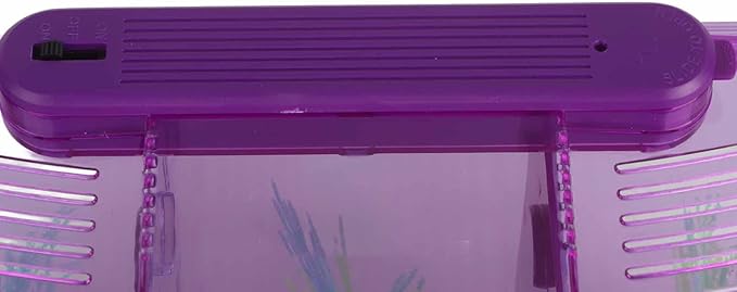 2 Betta Fish Tank With Divider, Aquarium Fish LED Acrylic Three Divisions Breeding Isolation Box for Small Fishes Aquarium Fish ()