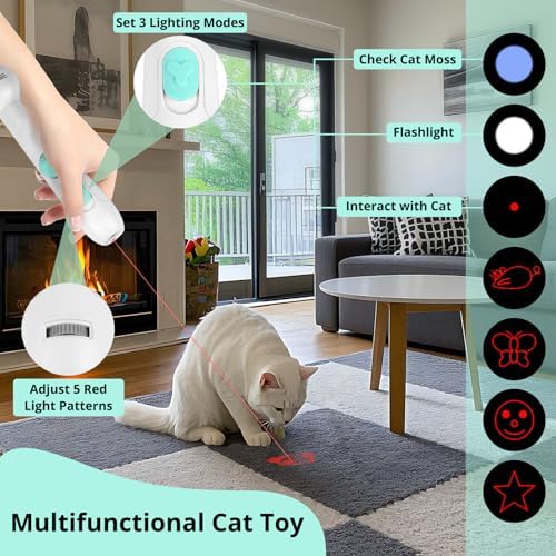 TBTeek Cat Toys Retractable Pole Wand Toy with Feather for Indoor Cats - Image 3