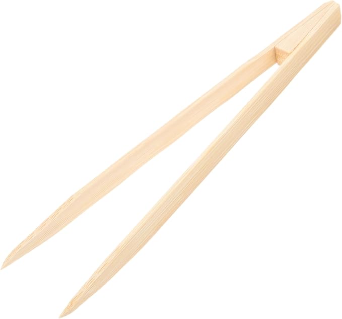 Ergonomic Reptile Food Tweezer Bamboo Feeding Tongs for Terrarium Pet Accessory Clip