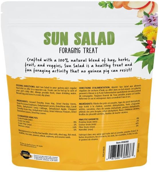 Sun Seed Vita Prima Sun Salad Foraging Treat for Guinea Pigs, 10 oz (3 Pack)