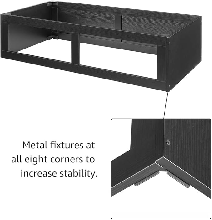 unipaws Reptile Enclosure Stacker, Black Reptile Tank Stand for 50 Gallon Terrariums, Stackable Base with Heat Lamp Openings and Metal Reinforced Corners
