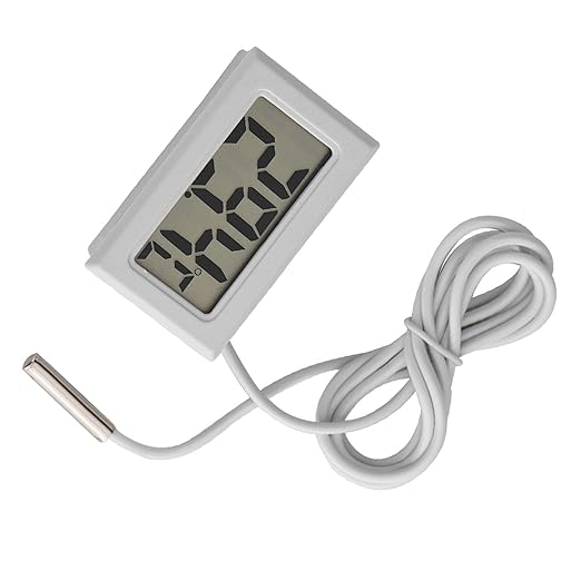 Zerodis Digital Thermometer, LCD Temperature Monitor with 95cm Long Probe for Aquarium Reptile Incubator Greenhouse Poultry, Fahrenheit Celsius Display
