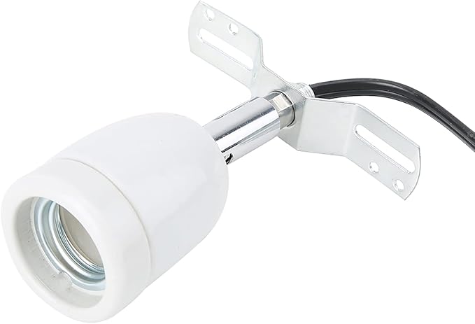 Reptile Base Bulb Holder E27 Rotatable Socket, 300W Reptile Light Fixture Adjustable Lamp Holder, Solid Metal and Ceramic Reptile Lamp Fixture for Lizard Turtle Tortoise Reptile