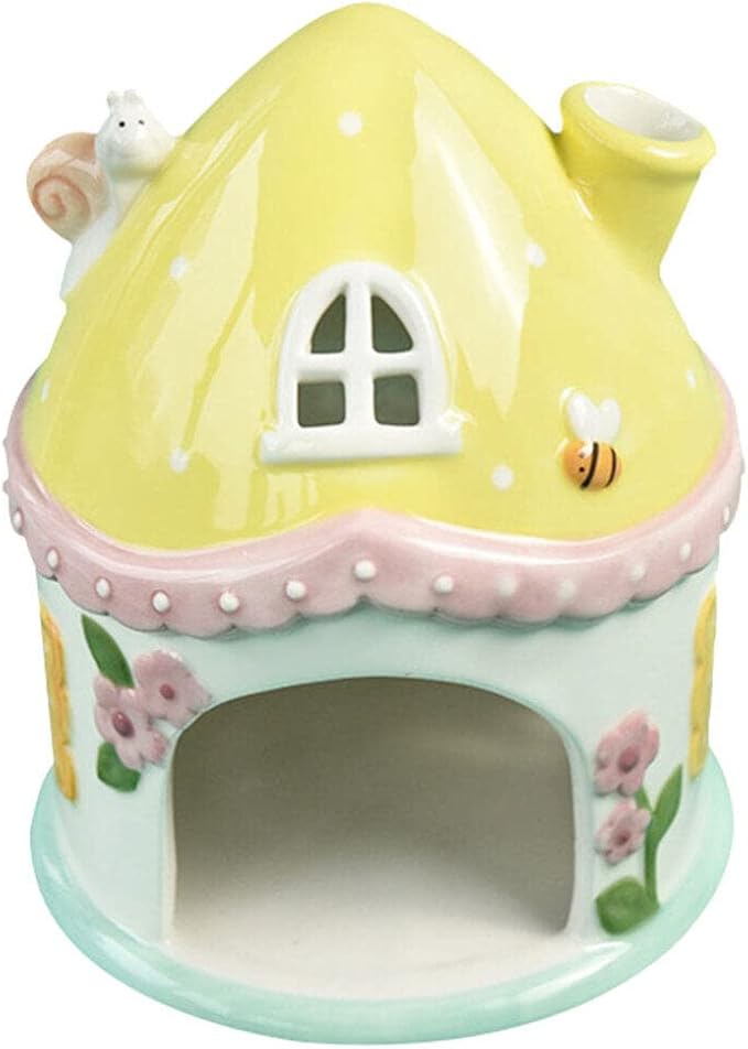 Rat Nest Rat House Ceramic Castle House Small Hamster Ceramic Hideout Mushroom Hamster Hut Small Hideout Bunny Accessories Guinea Pig Summer s