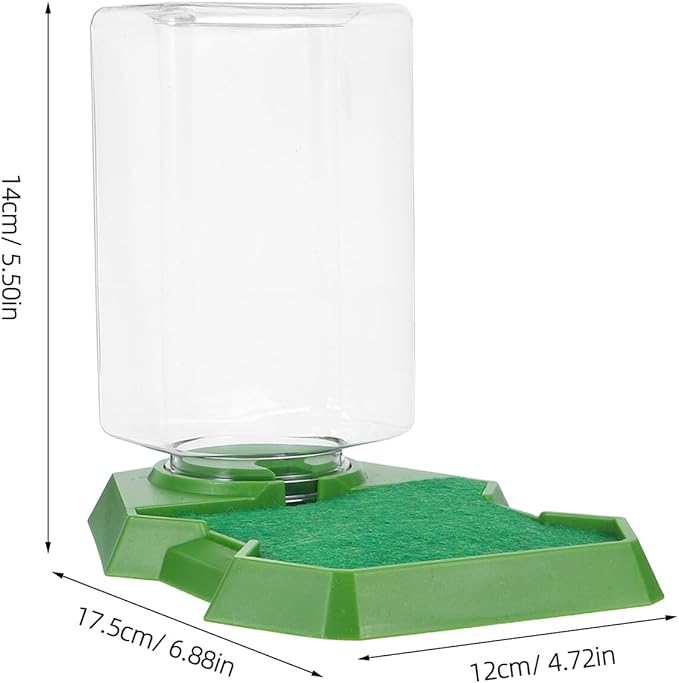 Reptile Water Dispenser and Feeding Dish, Small Green Water Feeder for Gecko and Lizard Terrarium, Hydration Accessory for Reptile Enclosure and Tortoise Care