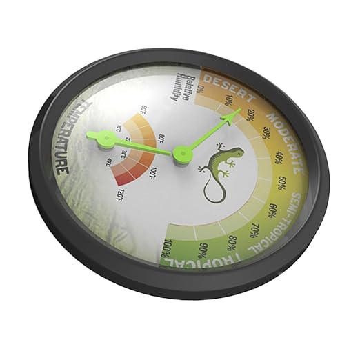 Beaupretty High-Precision Mechanical Reptile Hygrometer Thermometer for Bearded Dragon Tank Dual Temperature and Humidity Gauge with Large Clear Dial Safe Wear-Resistant Material for Aquarium