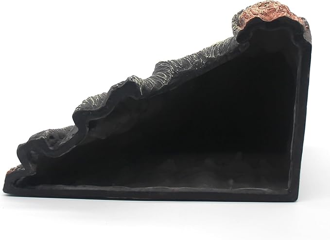 Reptile Hideouts Cave Habitat Decor, Hollow Tree Climing Ramp Basking Platform for Reptiles, Amphibians, Fish Tanks and Leopard Gecko, Snake, Lizard