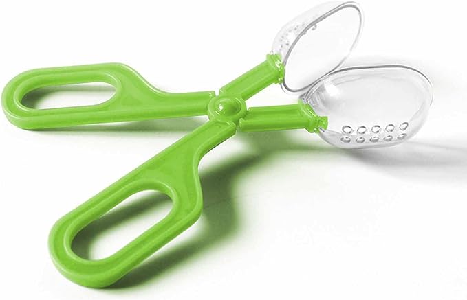 Reptile Feeding Clamp Reptile Poop Scoop Cage Fish Tank Cleaning Tools Green Feeding Tool Feeding Clamp Litter Clamp for Gecko Lizard Bearded Dragon