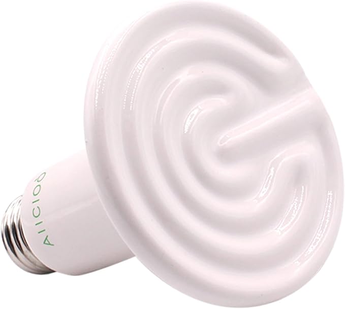 Aiicioo Reptile Heat Lamp Bulb -60W Ceramic Heat Emitter No Harm No Light Infrared Heater Lamp for Chicken Coop Lizard Aquarium Snake Outside Dogs Brooder 110V,White