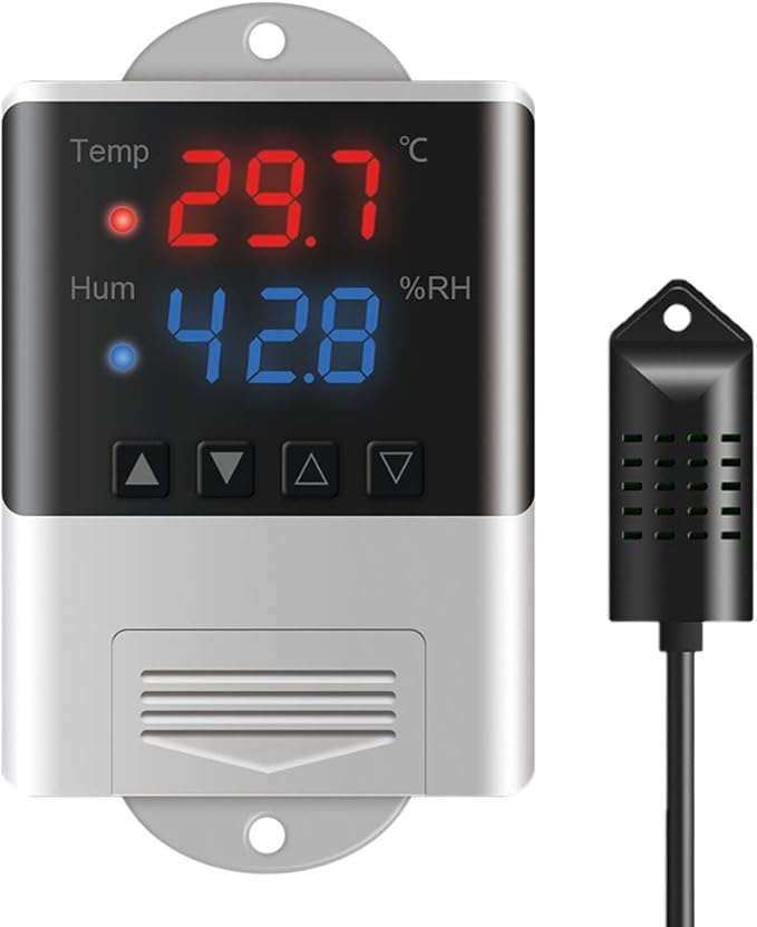 Portable Temperature Humidity Hygrometer Thermostat AC 110V 220V Display 20~60°C/0~100% RH Easy Installation