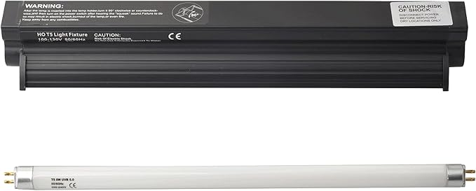 Sundew UVB 5.0 T5 Reptile Lighting Kit, 8W T5 UVB Tube with Fixture, UVB Lighting for Small to Medium Tropical Terrariums (8-Watt/12.5 Inches)