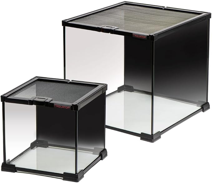 Aquatop 7.1 Gallon Cube Terrarium with Durable Mesh Top for Easy Access & Ventilation - Perfect for Reptiles & Plants, 11.8 x 11.8 x 11.8 Inches, RT-07