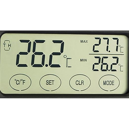 Happyyami LCD Digital Thermometer Hygrometer for Egg Hatching and Pet Monitoring Display with Fixed Suction Cup Sensor Material
