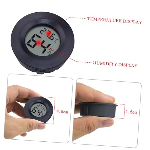 4pc Reptile Pet Temperature Humidity Digital Thermometer Hygrometer for Aquarium Terrarium Supplies Reptile Humidity Gauge for