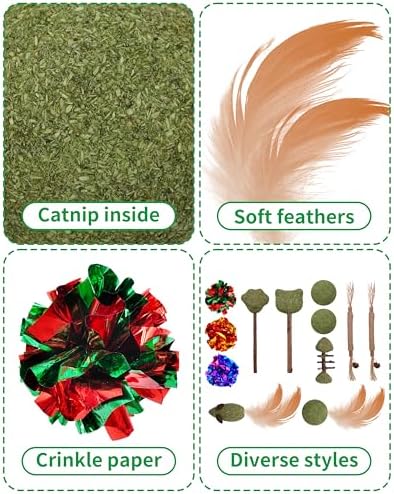 PET SHOW 12 Pack Catnip Toys for Indoor Cats Kitten Crinkle Balls - Image 3