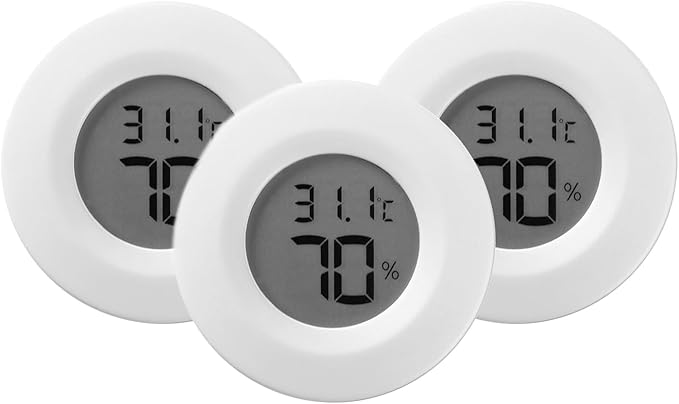 3Pack Hygrometer Thermometers Indoor Outdoor Digital Humidity and Temperature Sensors Meter for Lab Terrarium Digital