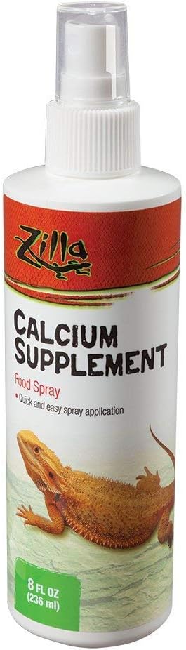 Zilla Reptile Health Supplies Calcium Supplement Food Spray, 8-Ounce (3 Pack)