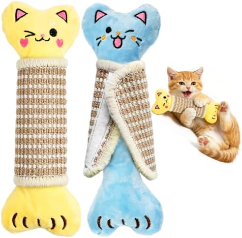 ENNOKEY Catnip Cat Toys Pillows for Indoor Kittens Kicker Chew, 9.45 Inches by ENNOKEY