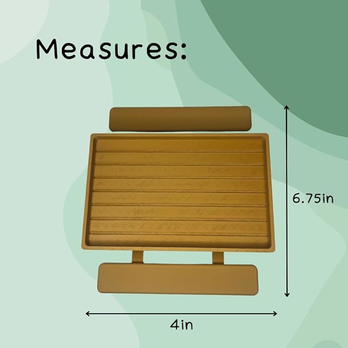 REEFSHAPE Terrarium Picnic Table for Bearded Dragons, Lizards, Geckos, and More! | Platform Accessory for Terrarium Habitats | Made in USA (Tan)