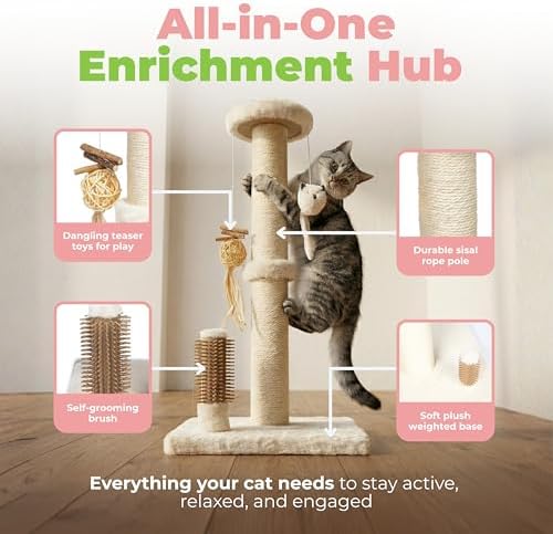 Best Pet Supplies Catify Cat Scratching Post - Beige H: 25" - Image 3