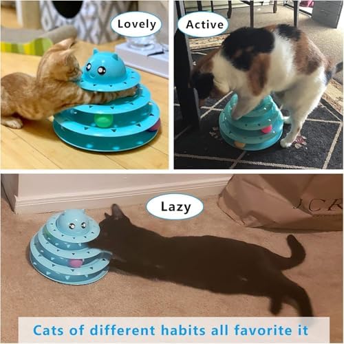UPSKY Cat Toy Roller 3-Level Turntable Cat Toys with Six Colorful Balls - Image 6