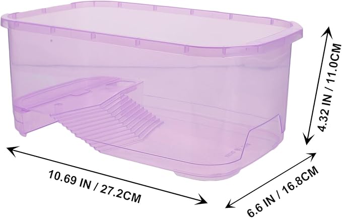 POPETPOP Amphibious Pet Tank Travel Accessories Reptile Terrarium - Portable Clear and Transparent Plastic Tank, Reptile Breeding Tank for Spiders Frog Snakes Small Reptiles Turtle Tank