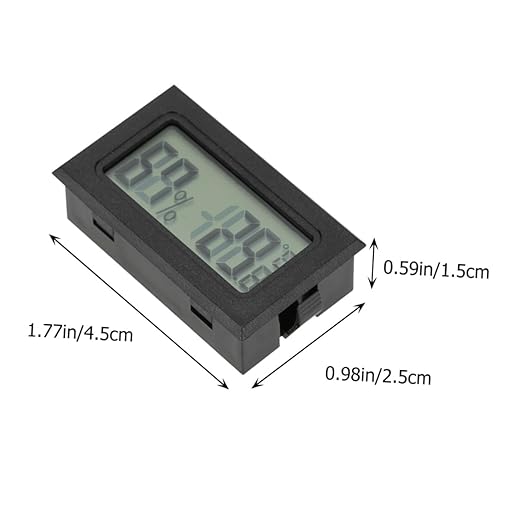 GARVALON 2pcs Digital Hygrometer Thermometer Mini LCD Indoor Outdoor Humidity Temperature Meter for Pet Terrariums and Refrigerators, Embedded Electronic Hygrothermograph with Celsius