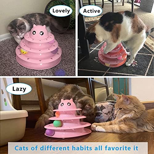 UPSKY Cat Toy Roller 3-Level Turntable Cat Toys with Six Colorful Balls - Image 6