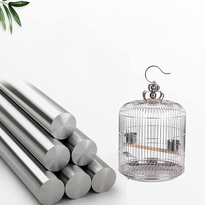 Stainless Steel Bird Cage Round Hanging Bird Carriers with Hook Birdcages for Home Garden Outdoor Small Parrot Birdcage，Wood 36cm/14.1in