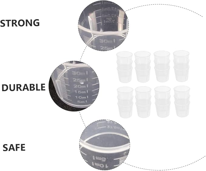 100Pcs Reusable Measuring Cups for Reptiles Durable Feeding Cups for Lizards Geckos Snakes Easy to Clean Stylish Storage
