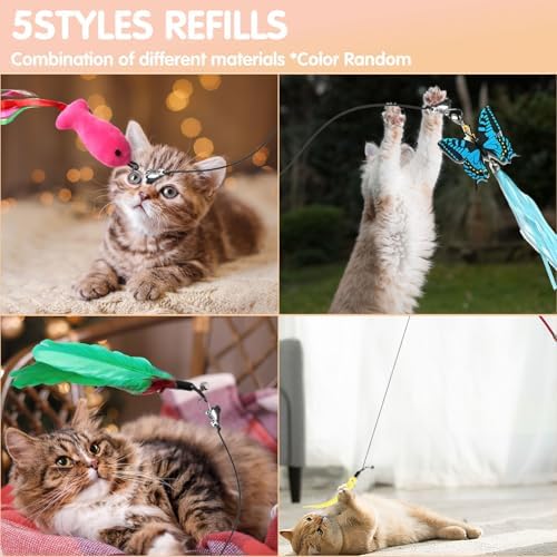 Retractable Cat Toy Wand 12 Packs Interactive Cat Feather Toys - Image 6