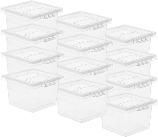 balacoo 20pcs Box Terrariumstransparent Transparent Lizard House Home Snake Hatching Plastic Keeper Tank Case Clear Portable Spider Jumping Bearded Container for Turtles -