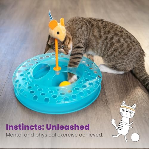 Catstages Cheese Chase Interactive Cat Track Toy with Balls and Catnip Toy, Multicolored - Image 6