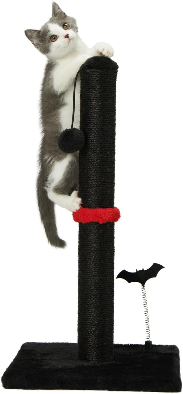 MECOOL Cat Scratching Post Premium Sisal Scratch Posts with Hanging Ball Vertical Scratcher for Indoor Cats and Kittens,Black - Image 8