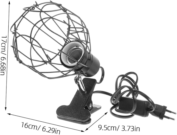 Happyyami 1pc Ceramic Heating Lamp Cover Clamp Reptile Light Fixture for Turtles and Other Pets Basking Light Versatile Heating for Various Animals