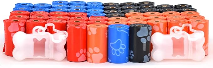 Best Pet Supplies Dog Poop Bags for Waste Refuse Cleanup, Doggy Roll Replacements for Outdoor Puppy Walking and Travel, Leak Proof and Tear Resistant, Thick Plastic - Assorted, 900 Bags