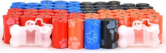 Best Pet Supplies Dog Poop Bags for Waste Refuse Cleanup, Doggy Roll Replacements for Outdoor Puppy Walking and Travel, Leak Proof and Tear Resistant, Thick Plastic - Assorted, 900 Bags